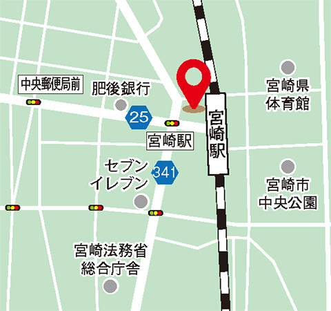 出張個別相談会 宮崎会場の地図